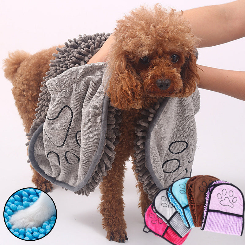 RapidDry Paws-Super Absorbent Chenille Pet Towel